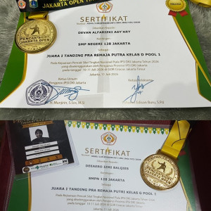 Prestasi Gemilang! Dua Siswa SMP Negeri 128 Jakarta Raih Juara I pada Kejuaraan Pencak Silat Jakarta Open Tingkat Nasional 2026