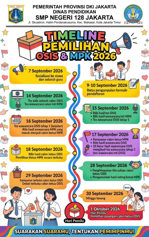 Timeline Pemilihan OSIS & MPK SMP Negeri 128 Jakarta Tahun 2026